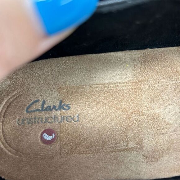 Clarks Unstructured Black Leather Slip-On Comfort Loafers Size 11 Casual Comfort - Picture 13 of 15